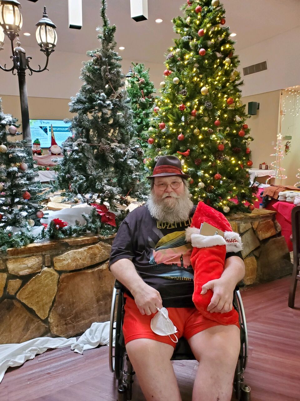 resident with presents